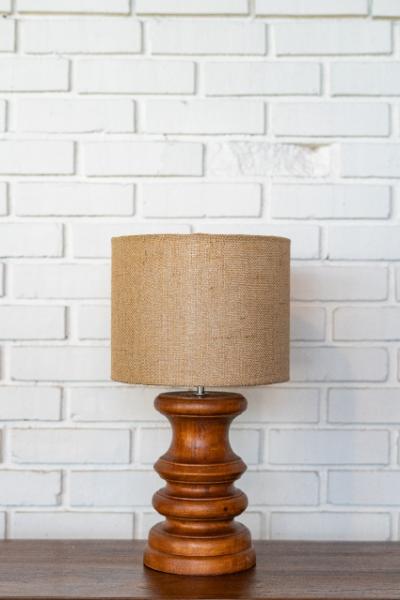 Chunky Lamp - Jute Barrel Shade